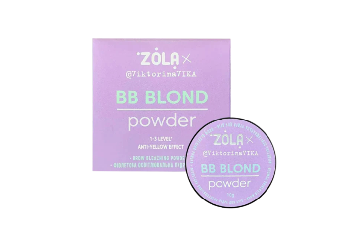 BB Blond Powder ZOLA x Viktorina Vika – polvere schiarente viola per sopracciglia professionale