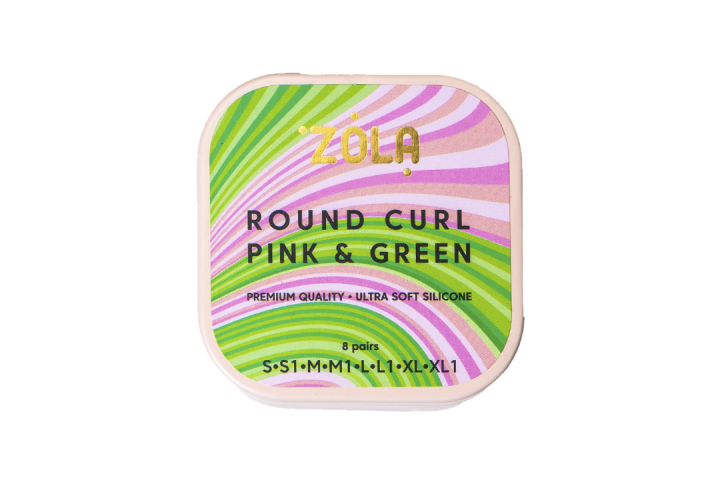 ROUND CURL PINK & GREEN PADS